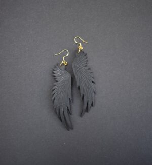 Angel Feather Earrings Gold