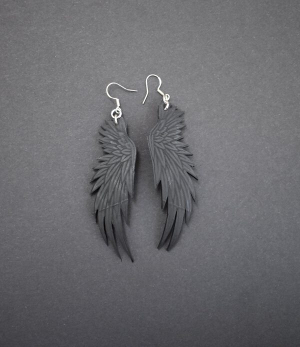 Angel Feather Earrings Silver